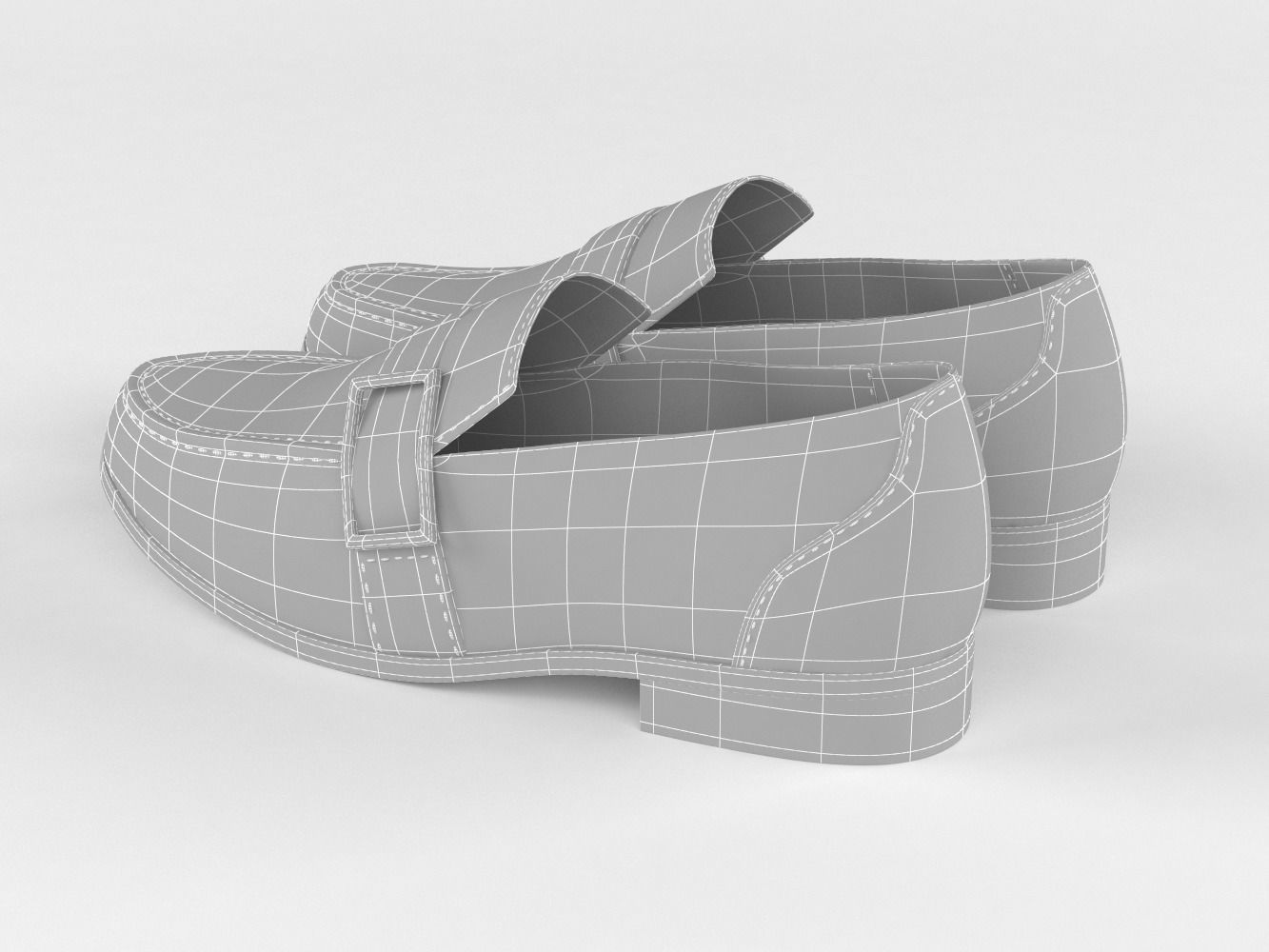 Men Leather Shoes 3D model_11
