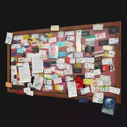 Public Bulletin Board Low-poly 3D model