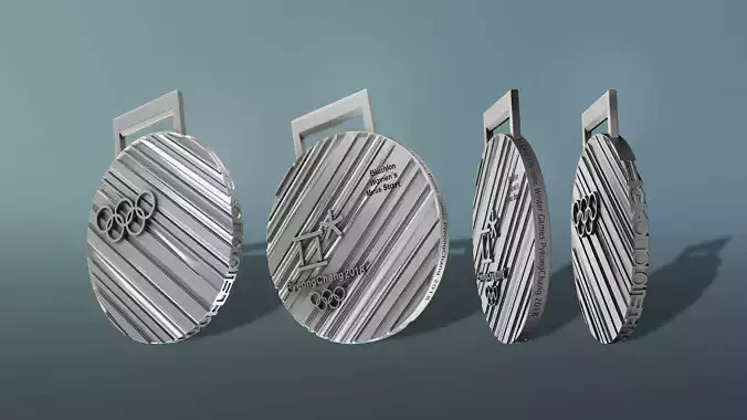 Pyeongchang 2018 Olympic Medal Low-poly 3D model
