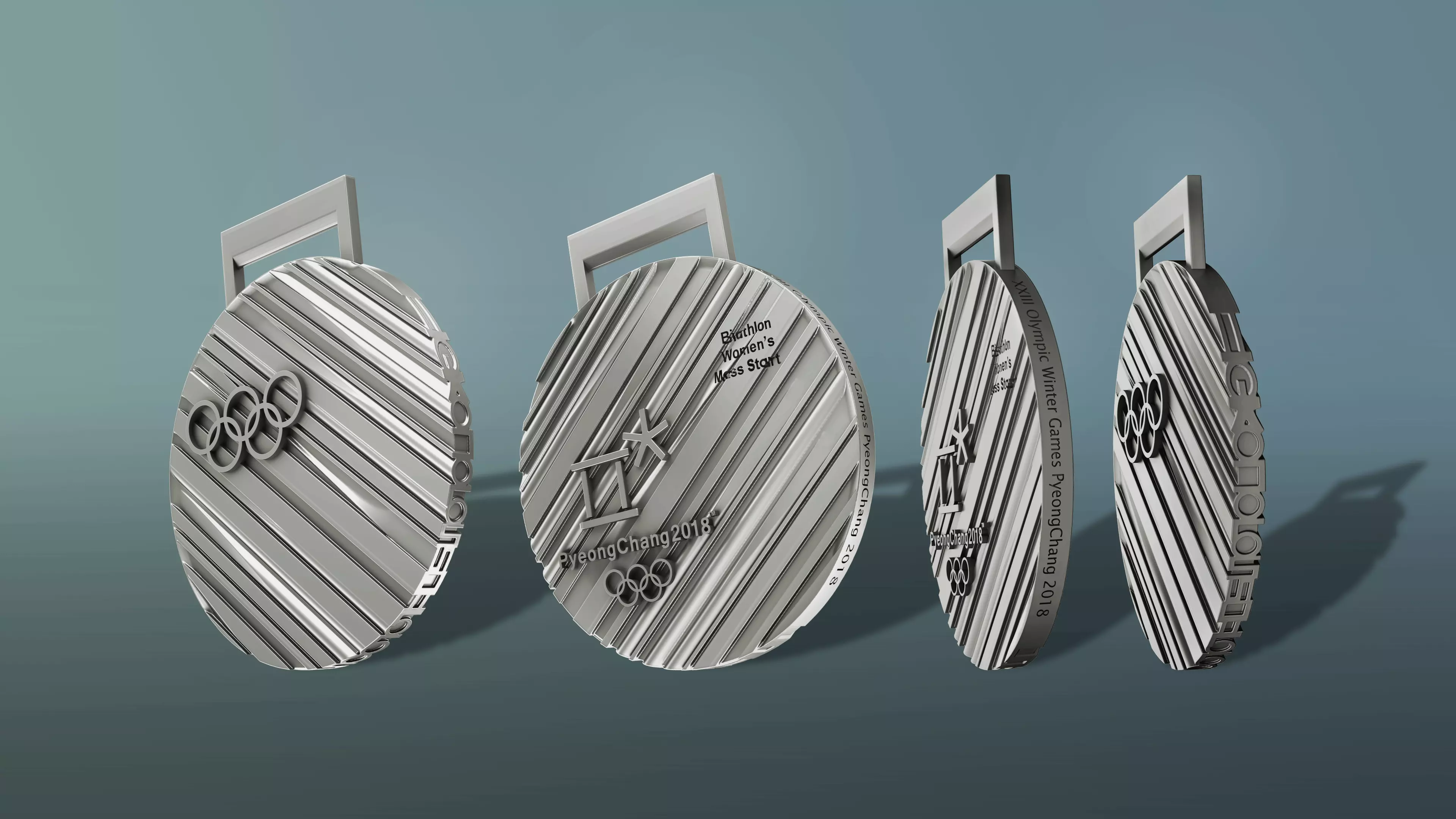 Pyeongchang 2018 Olympic Medal Low-poly 3D model