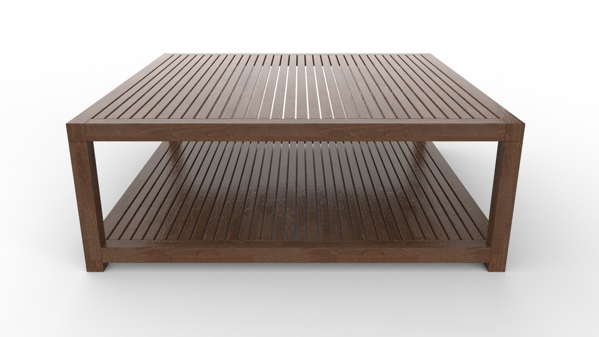 Wooden Center Table 3D model_3