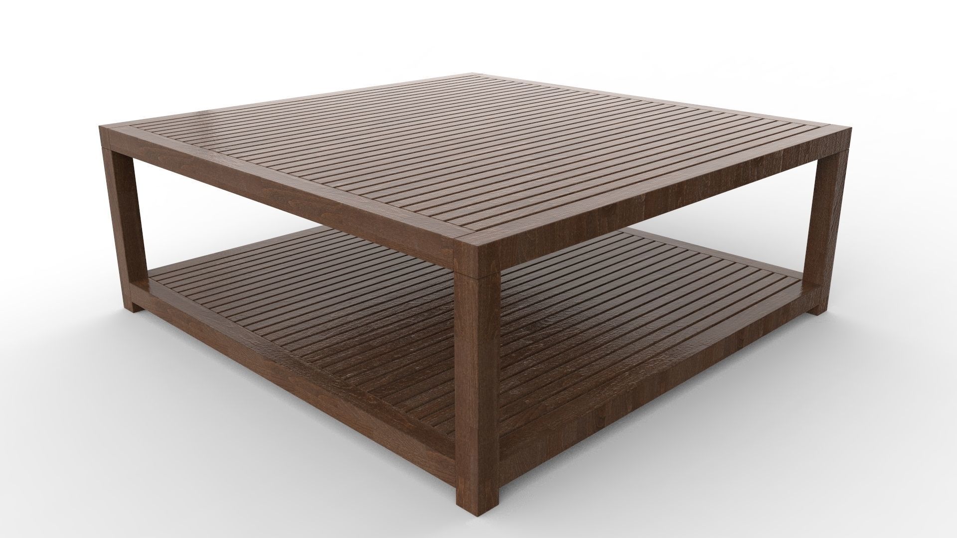 Wooden Center Table 3D model_2
