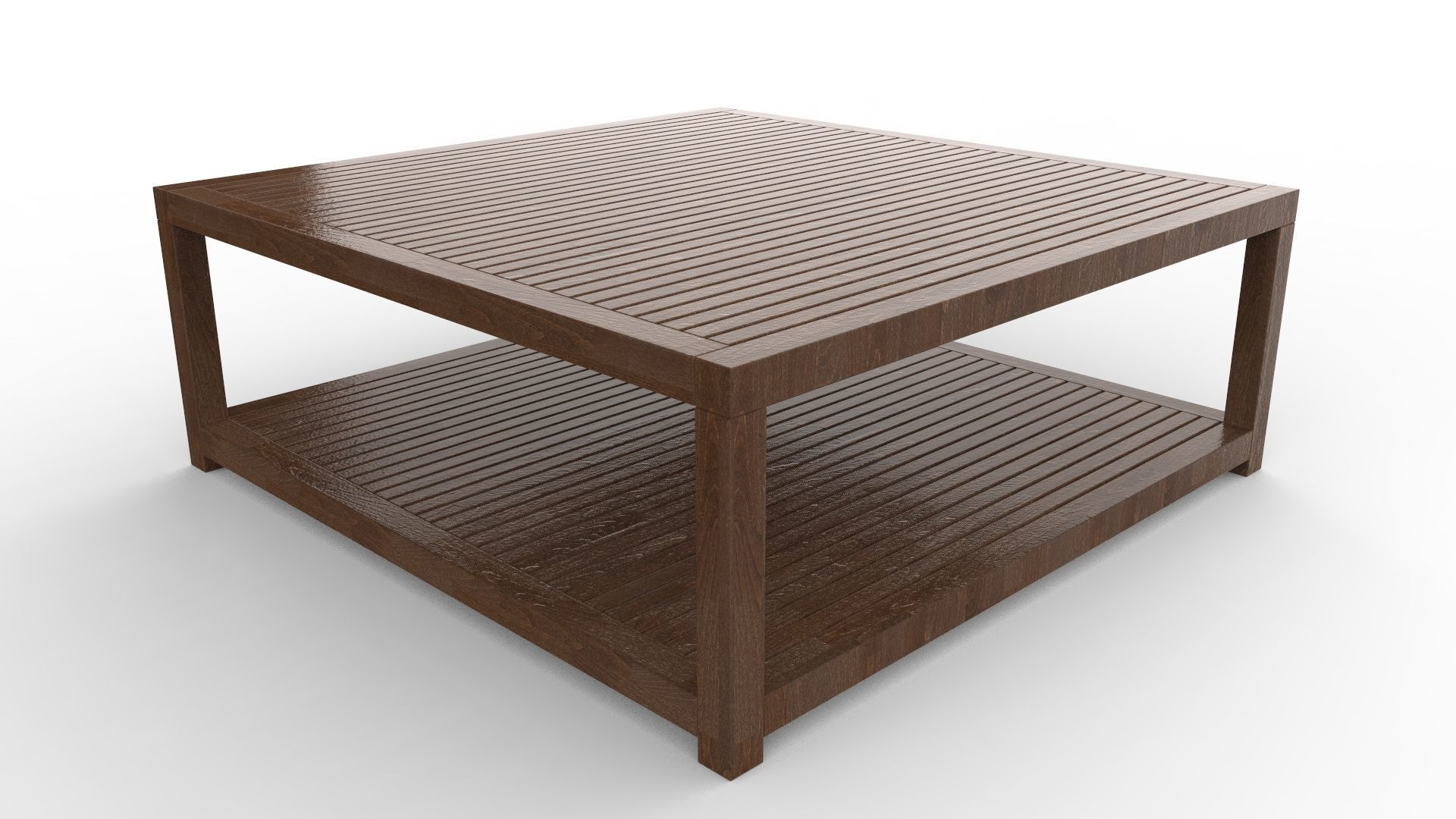 Wooden Center Table 3D model_6