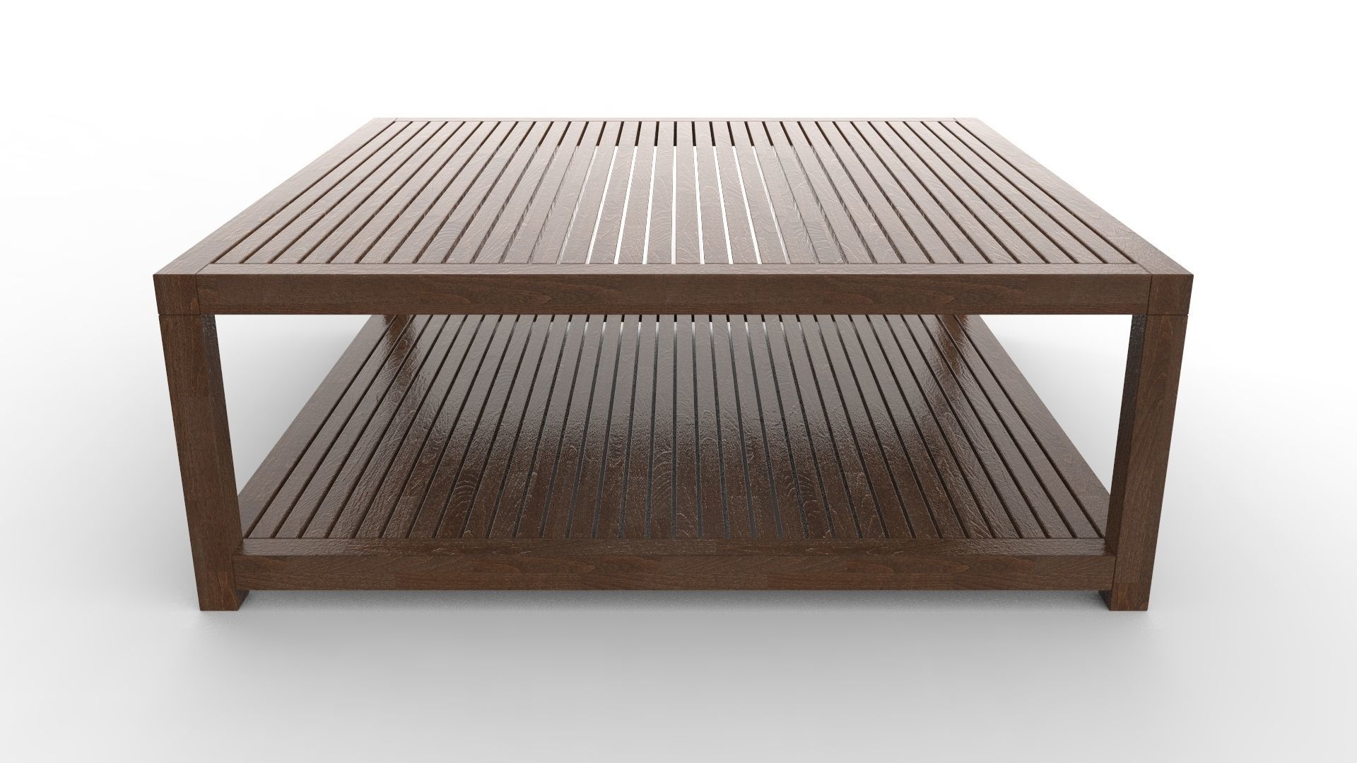Wooden Center Table 3D model_7