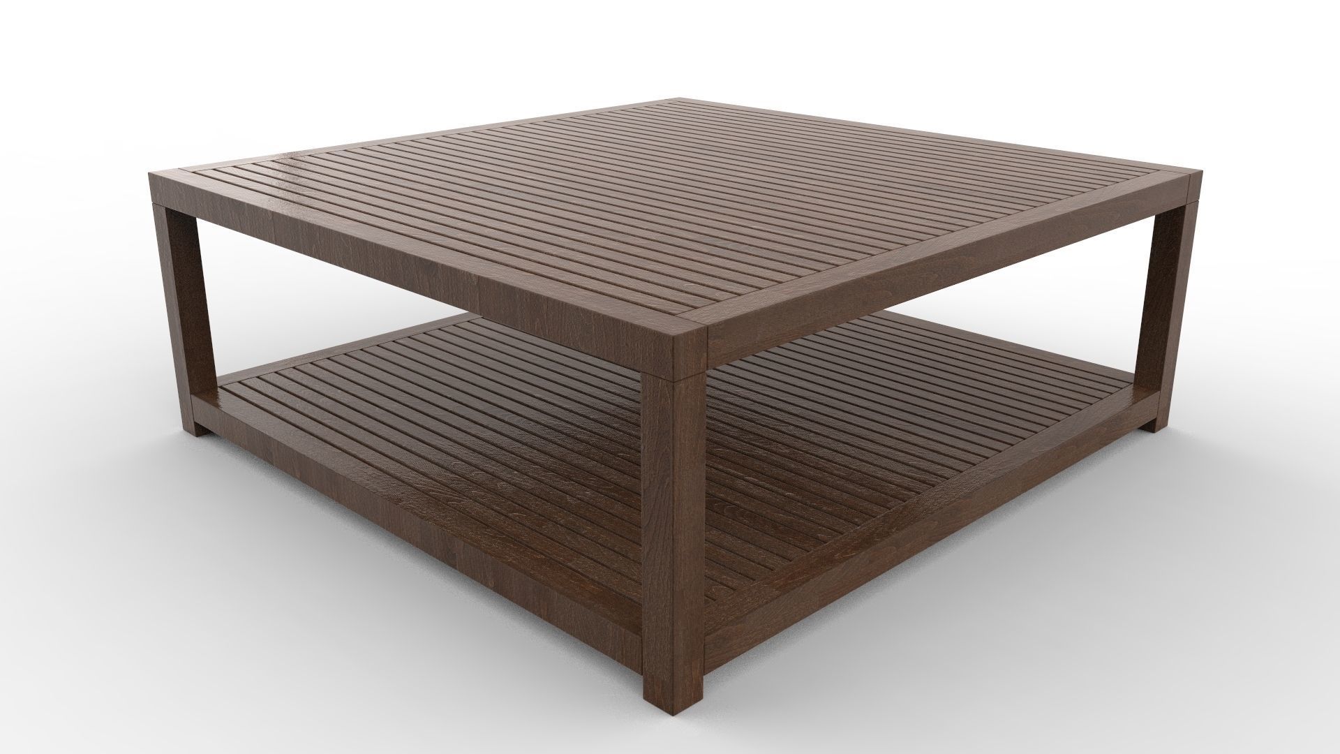 Wooden Center Table 3D model_8