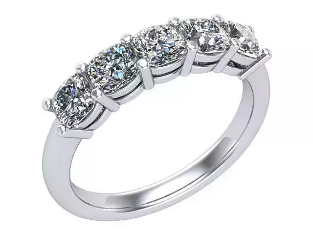 Cushion five diamonds band 
