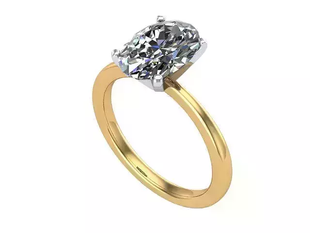 Two tone oval ring 
