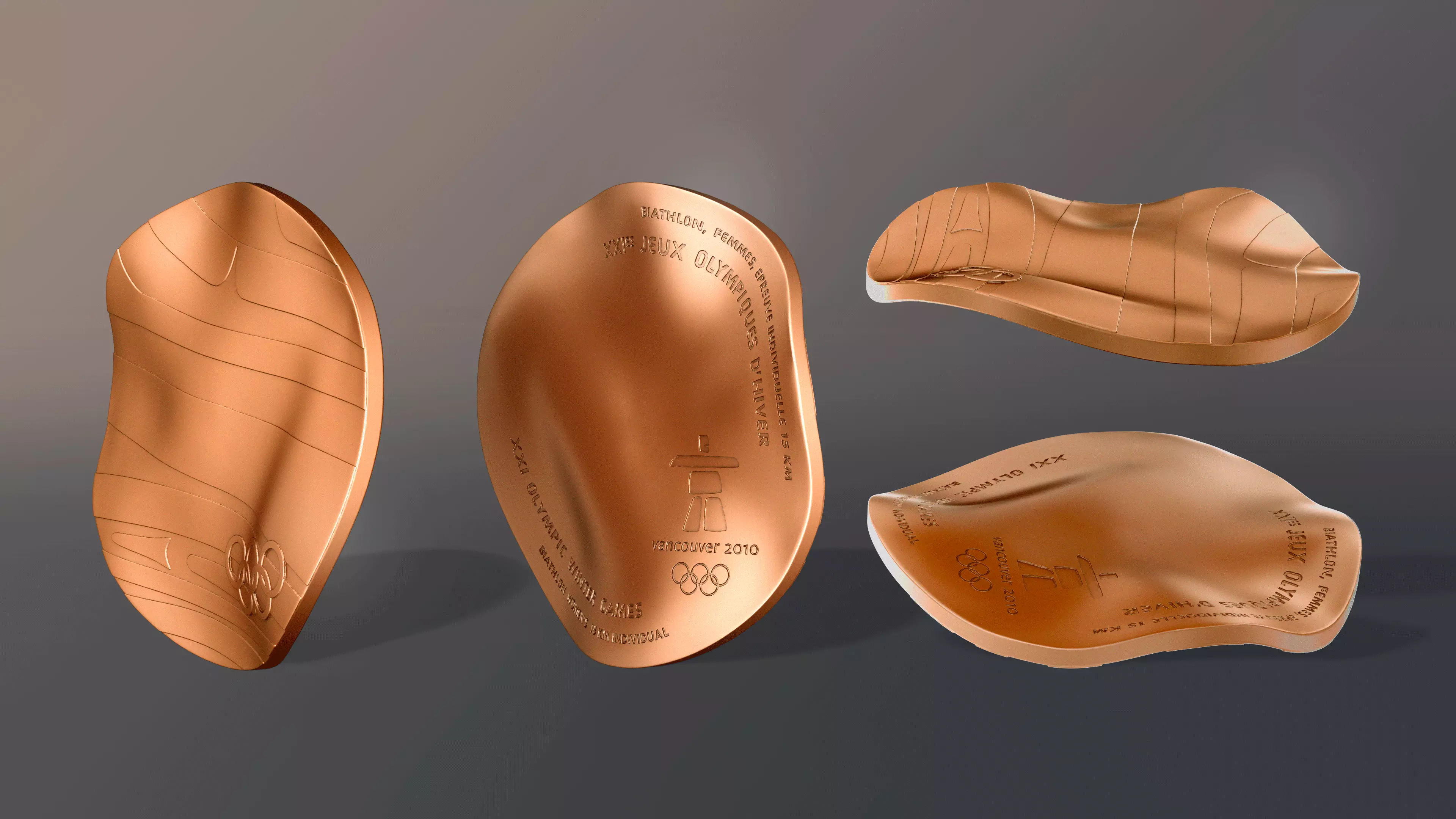 Vancouver 2010 Olympic Medal Low-poly 3D model