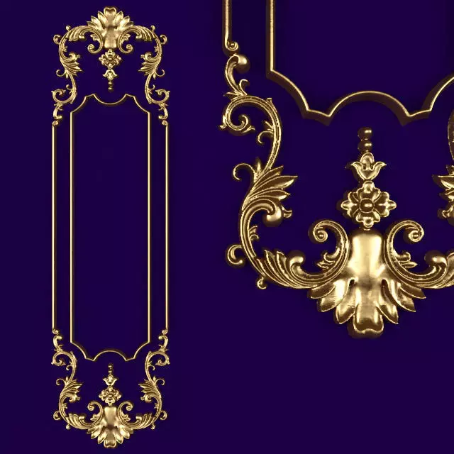 CLASSIC DETAIL golden ornate frame Free 3D model