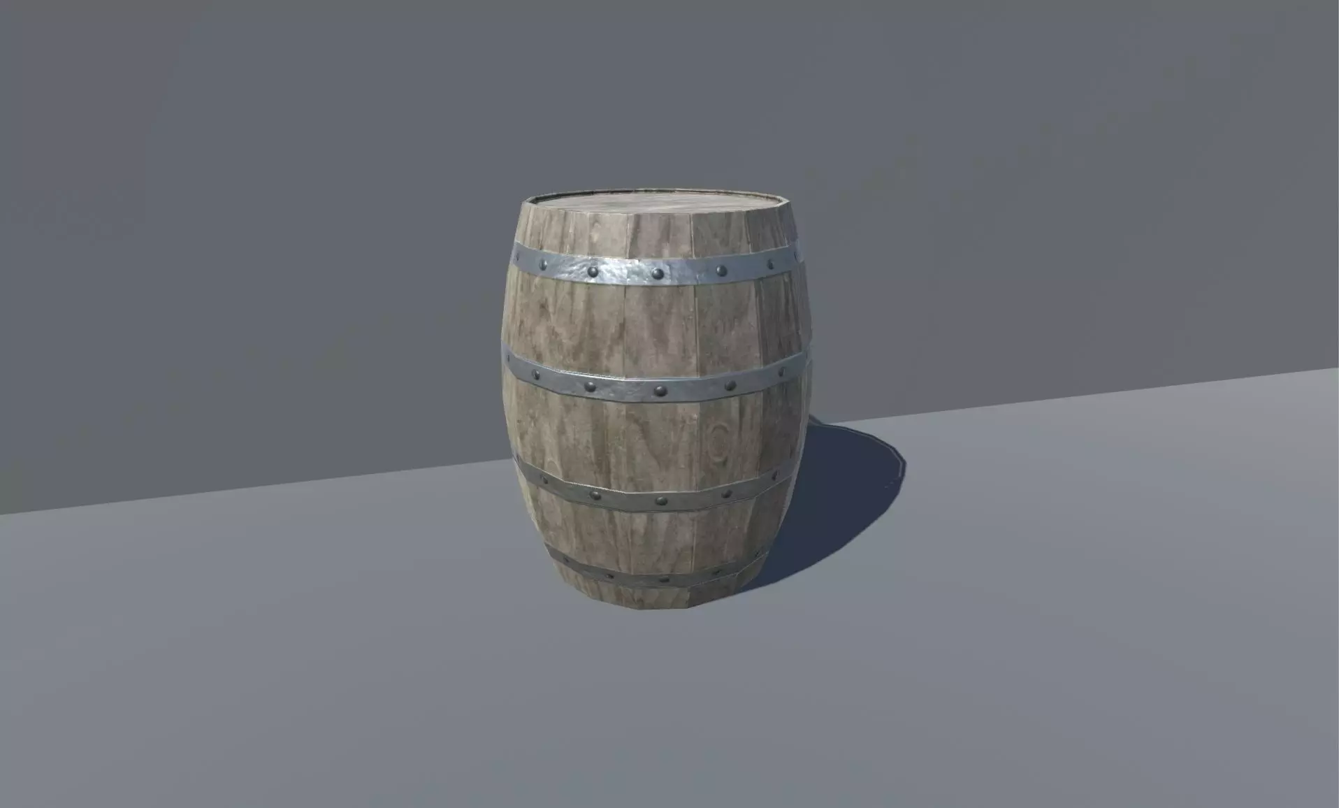 Low-Polygon wooden barrel Free low-poly 3D model_0