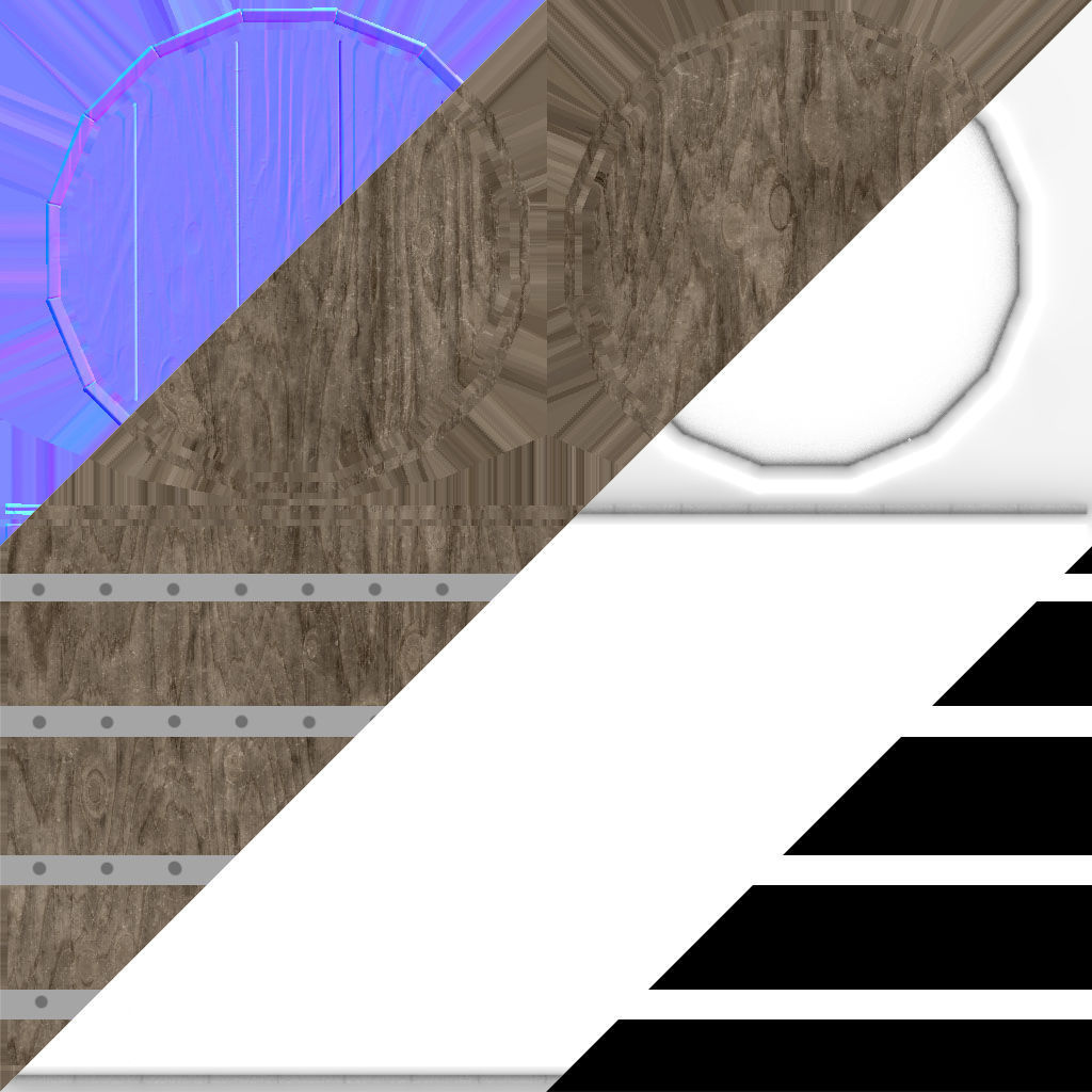 Low-Polygon wooden barrel Free low-poly 3D model_3