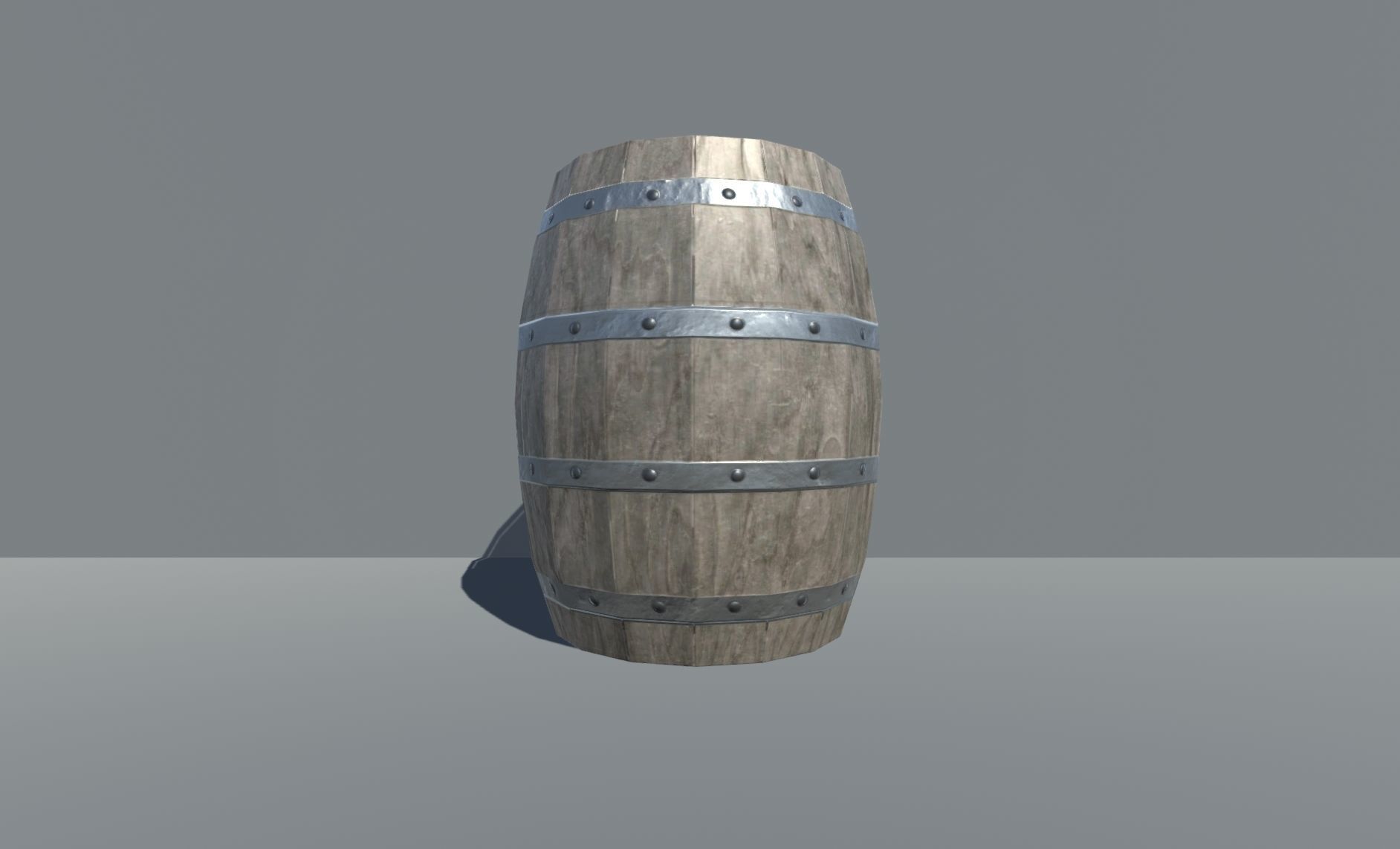 Low-Polygon wooden barrel Free low-poly 3D model_1