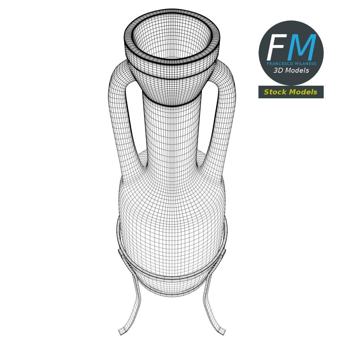 Roman amphora on stand 1 3D model_8