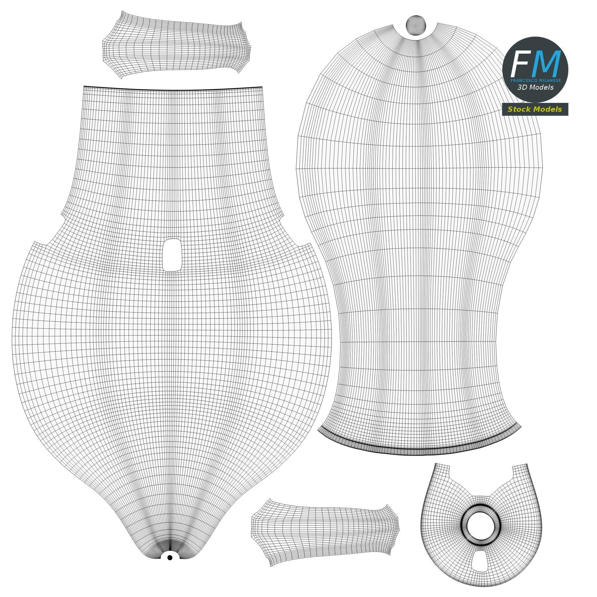 Roman amphora on stand 1 3D model_11