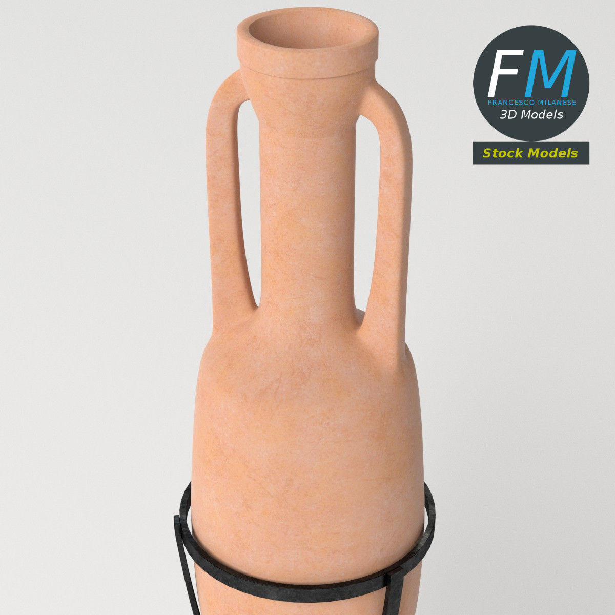 Roman amphora on stand 1 3D model_5