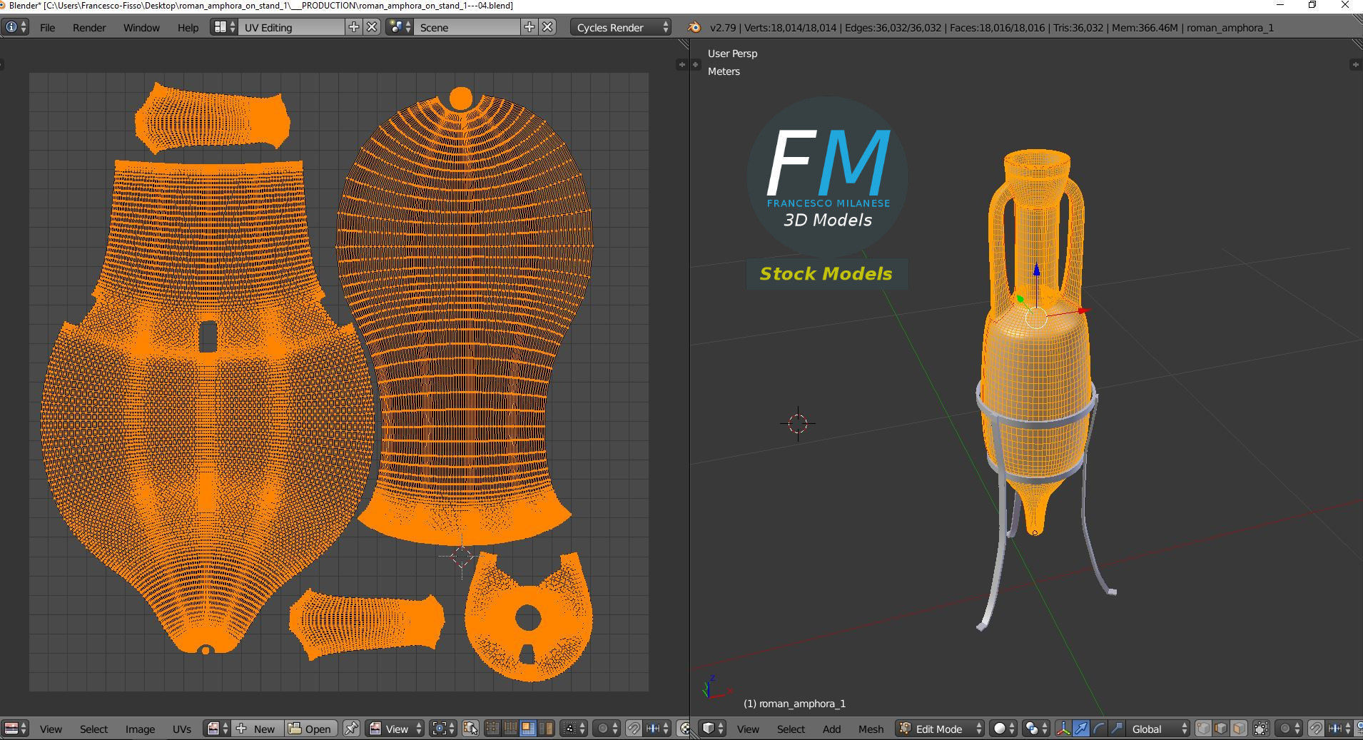 Roman amphora on stand 1 3D model_10