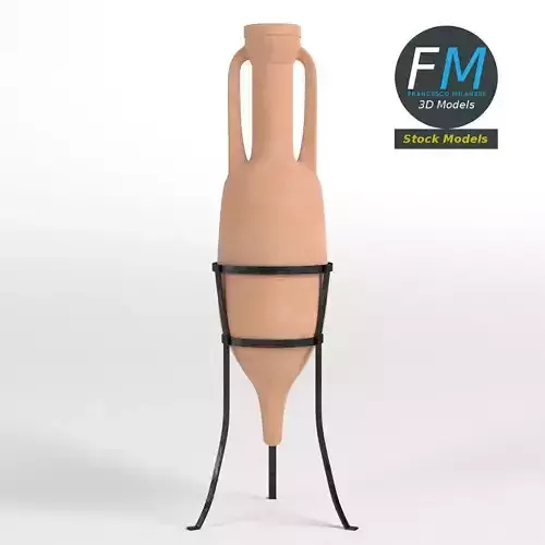 Roman amphora on stand 1 3D model