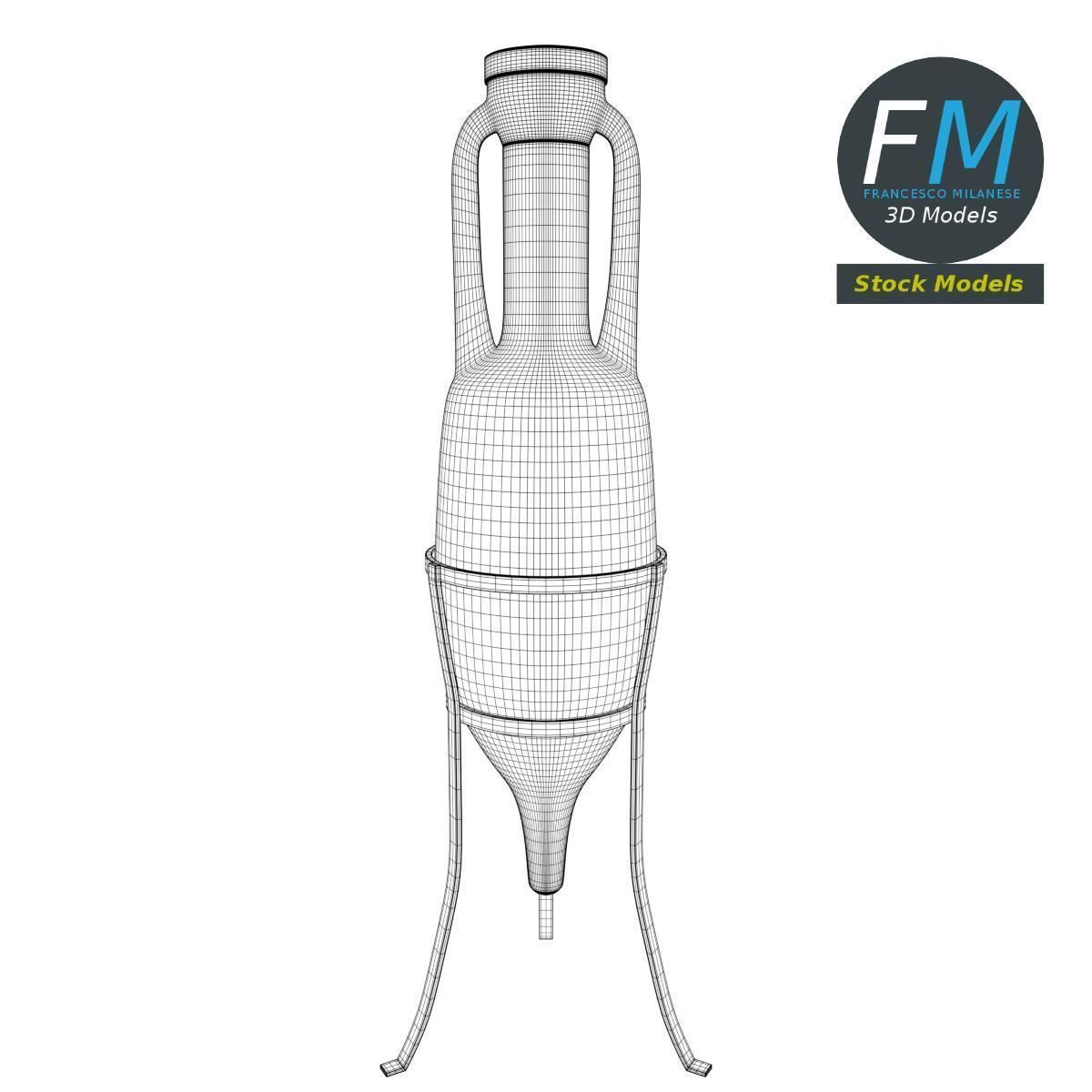 Roman amphora on stand 1 3D model_7