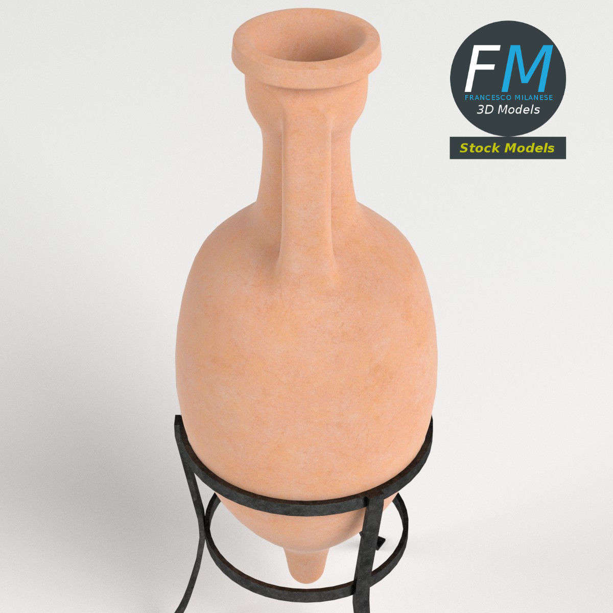 Roman amphora on stand 2 3D model_5