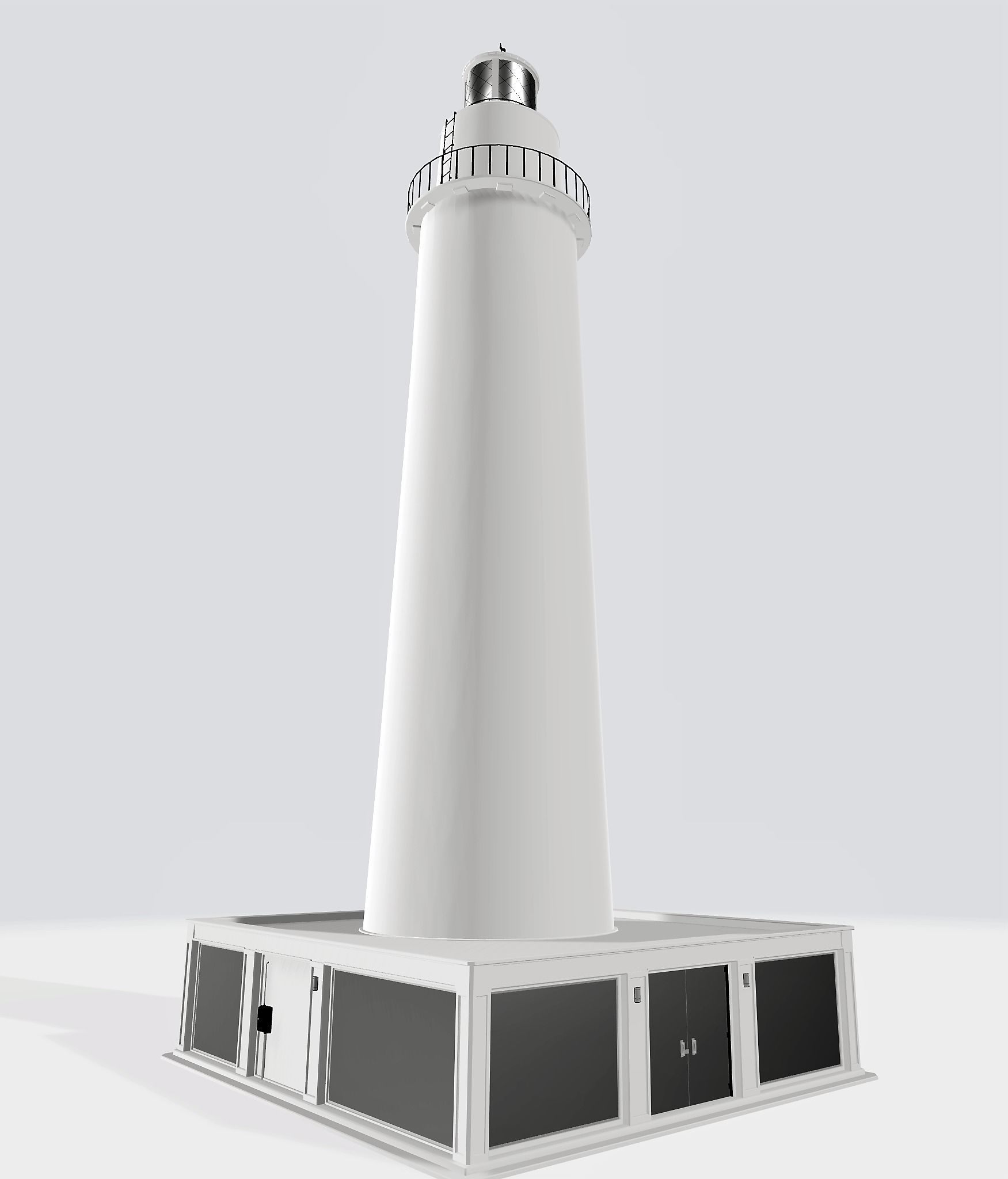 Lighthouse whit Interiors Low-poly 3D model_1