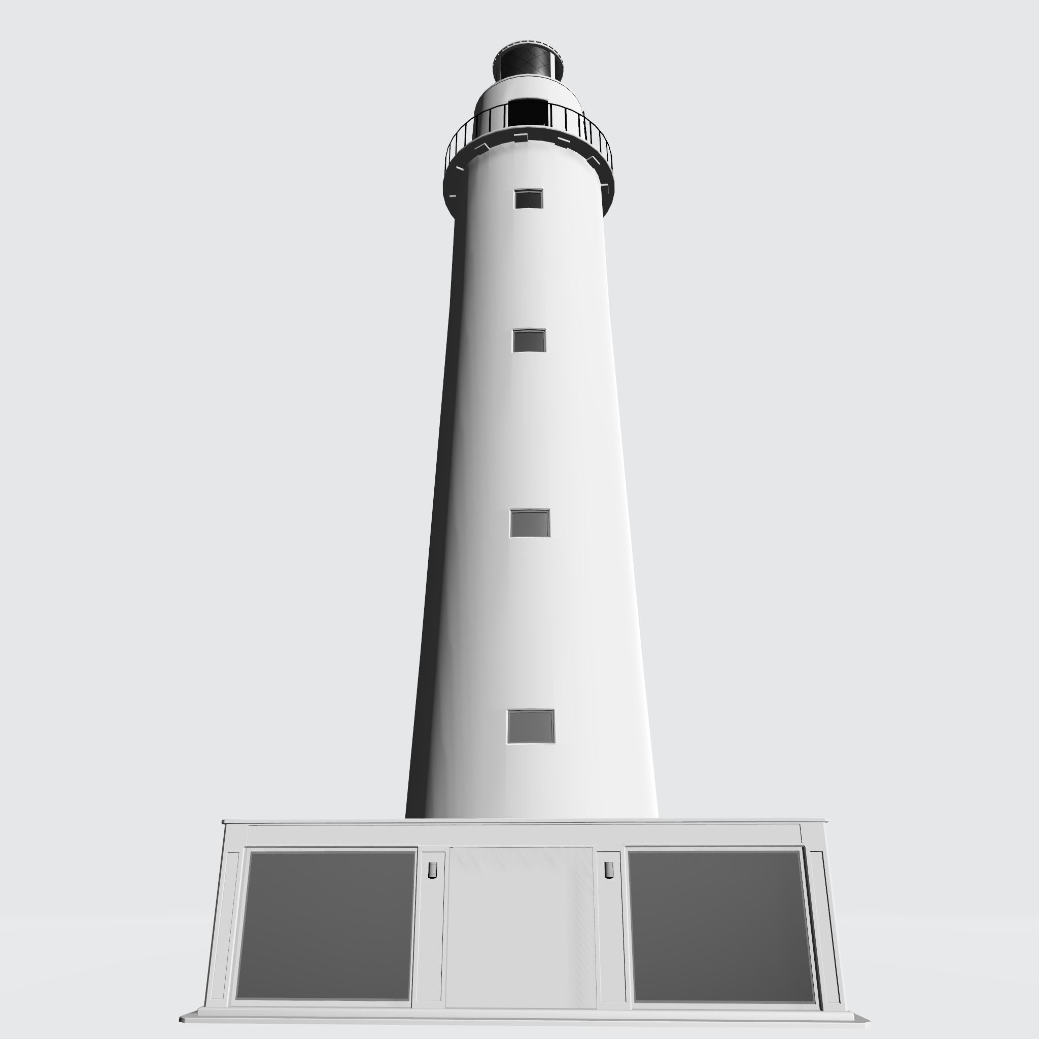 Lighthouse whit Interiors Low-poly 3D model_10