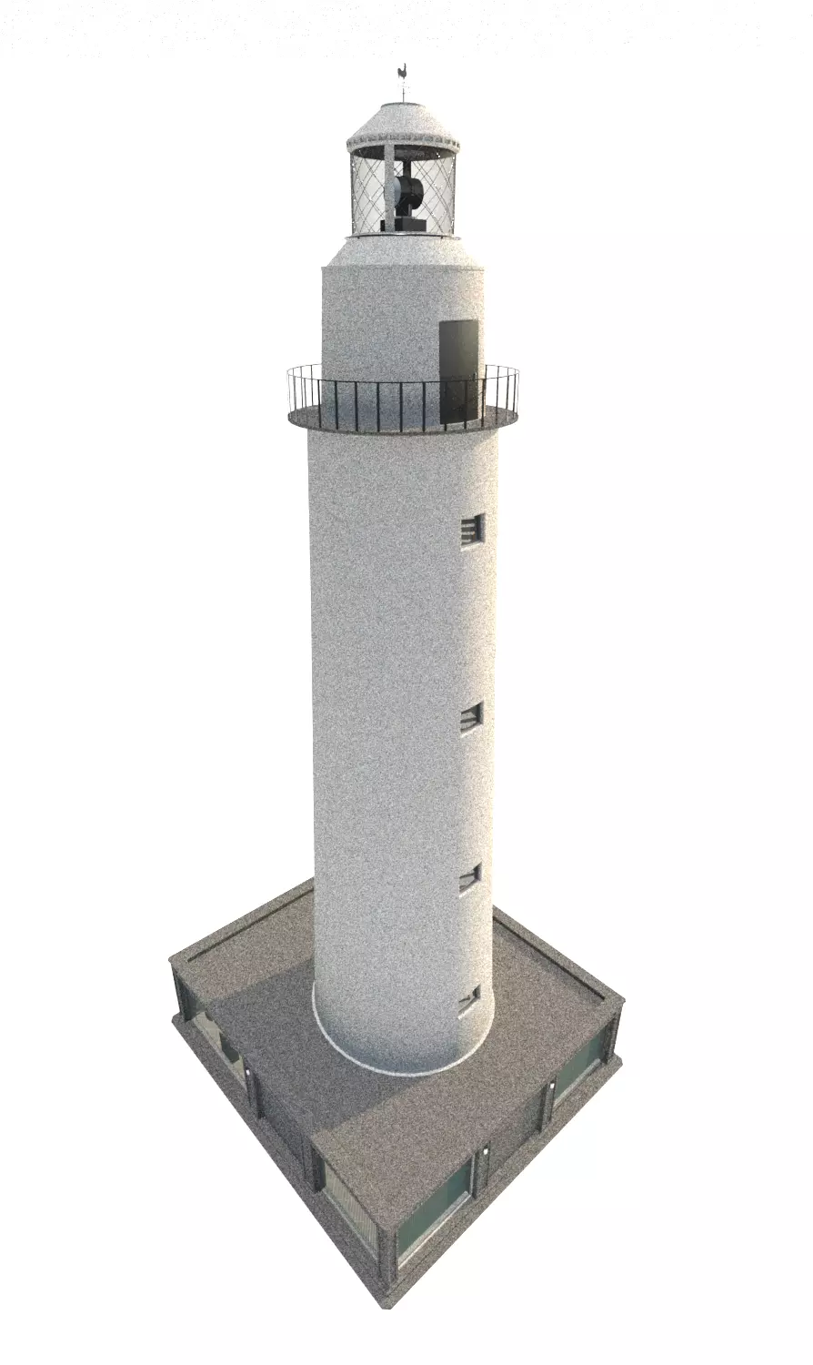 Lighthouse whit Interiors Low-poly 3D model_0