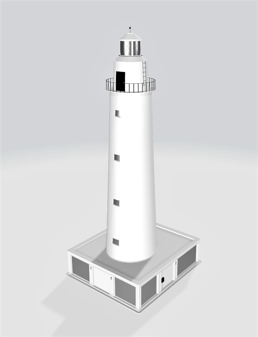 Lighthouse whit Interiors Low-poly 3D model_3
