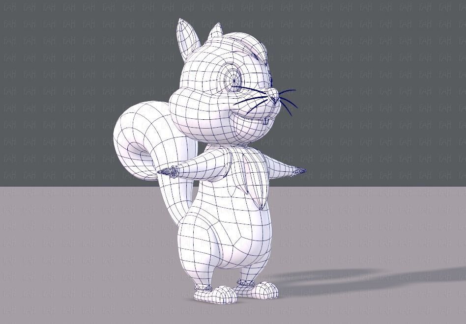 Squirrel V02 Low-poly 3D model_10