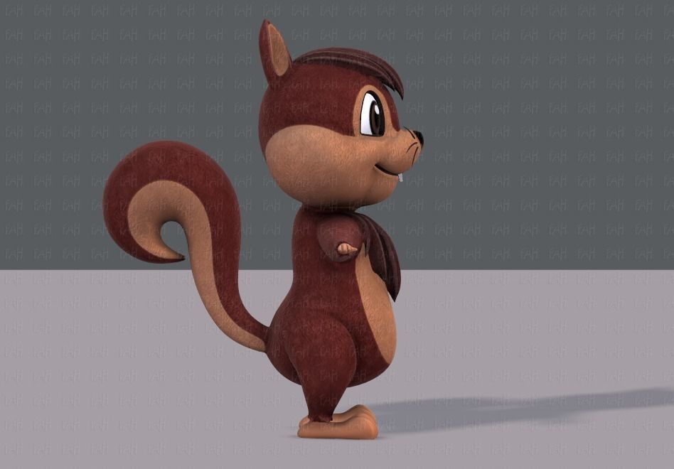 Squirrel V02 Low-poly 3D model_3