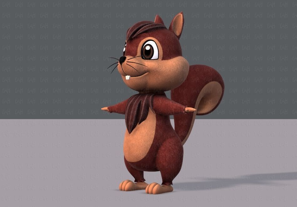 Squirrel V02 Low-poly 3D model_8