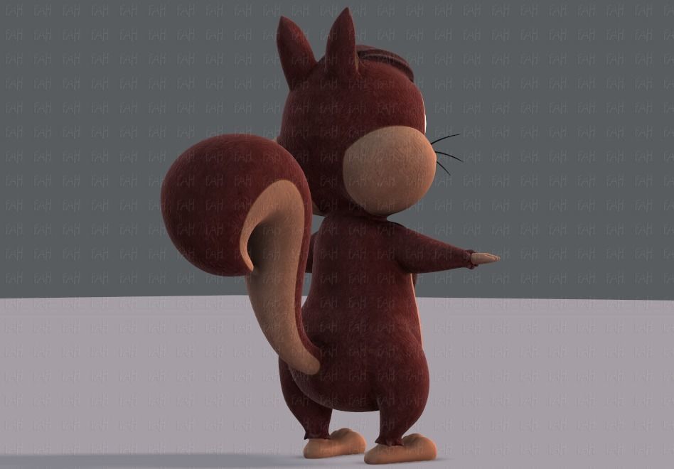 Squirrel V02 Low-poly 3D model_35