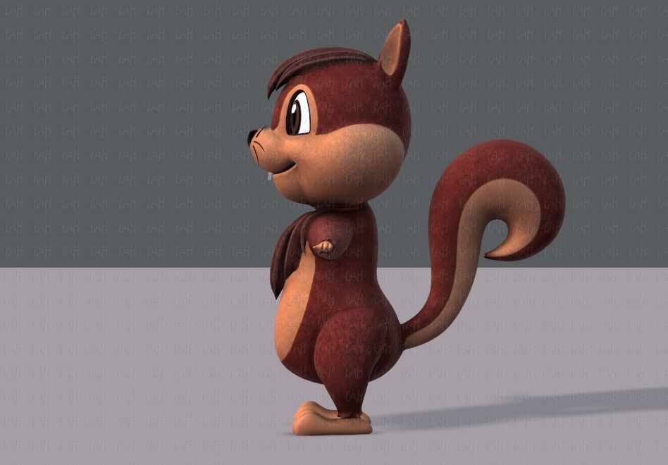 Squirrel V02 Low-poly 3D model_7