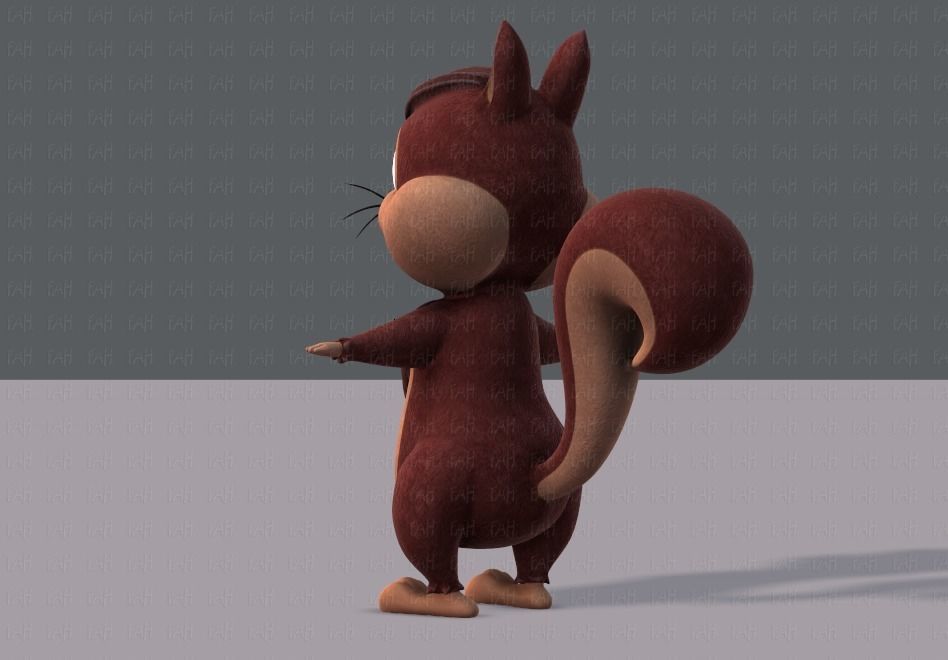 Squirrel V02 Low-poly 3D model_6