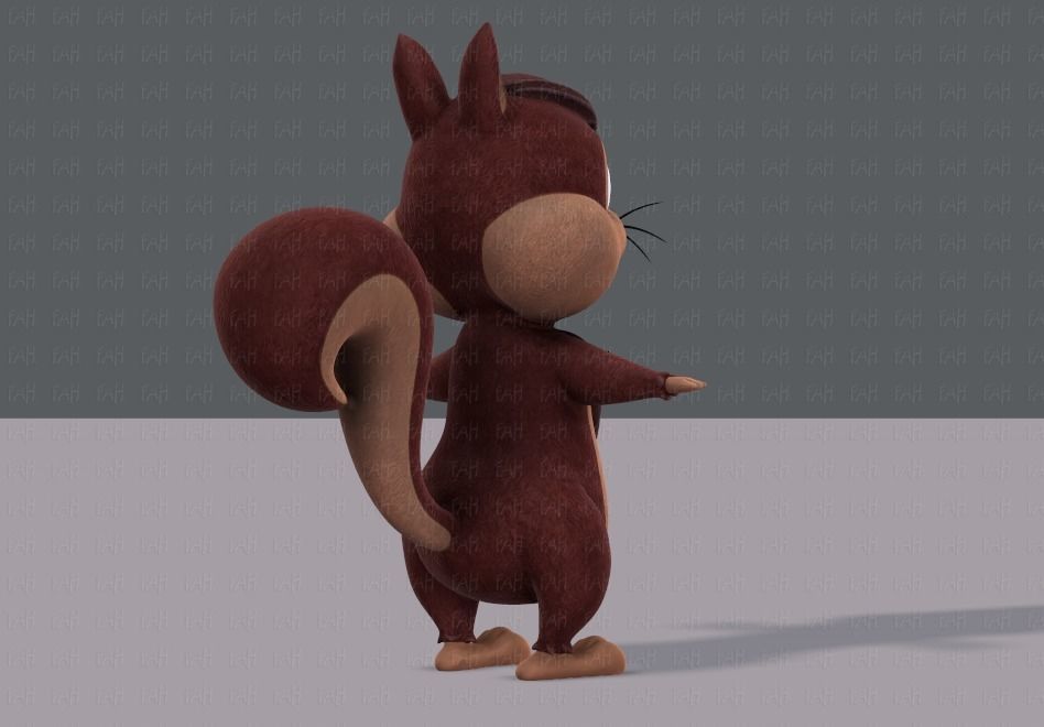 Squirrel V02 Low-poly 3D model_4