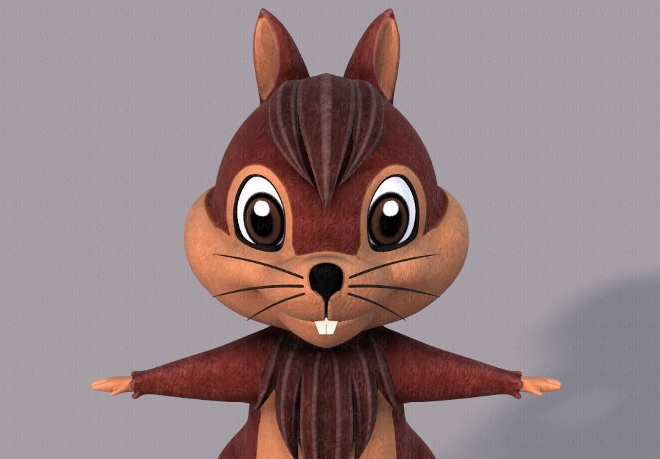 Squirrel V02 Low-poly 3D model_37