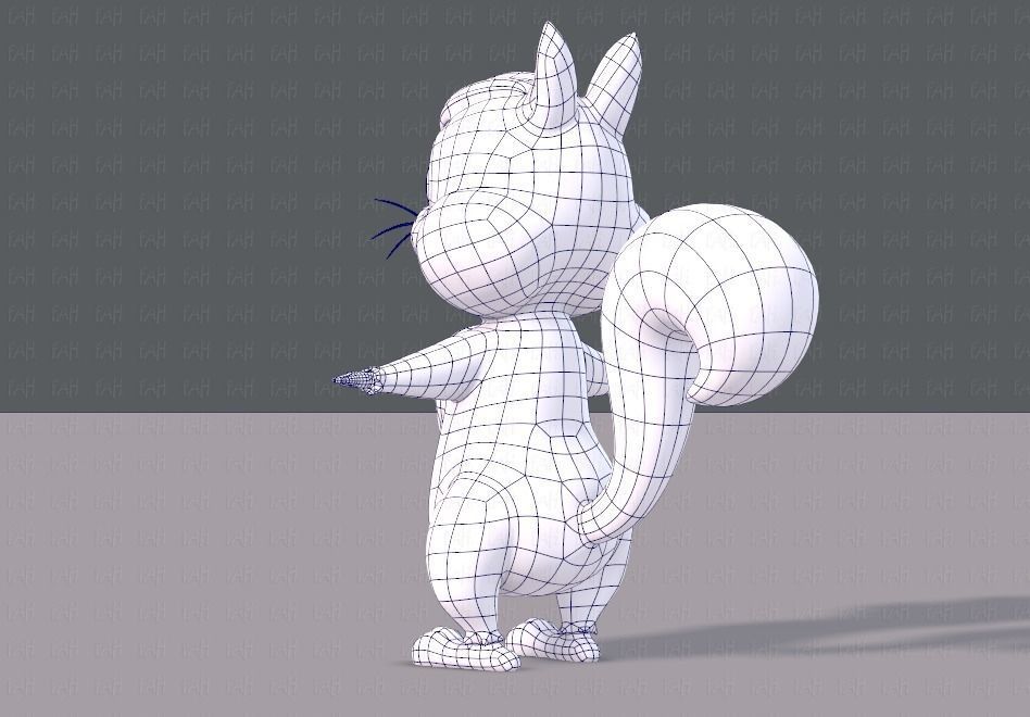 Squirrel V02 Low-poly 3D model_14