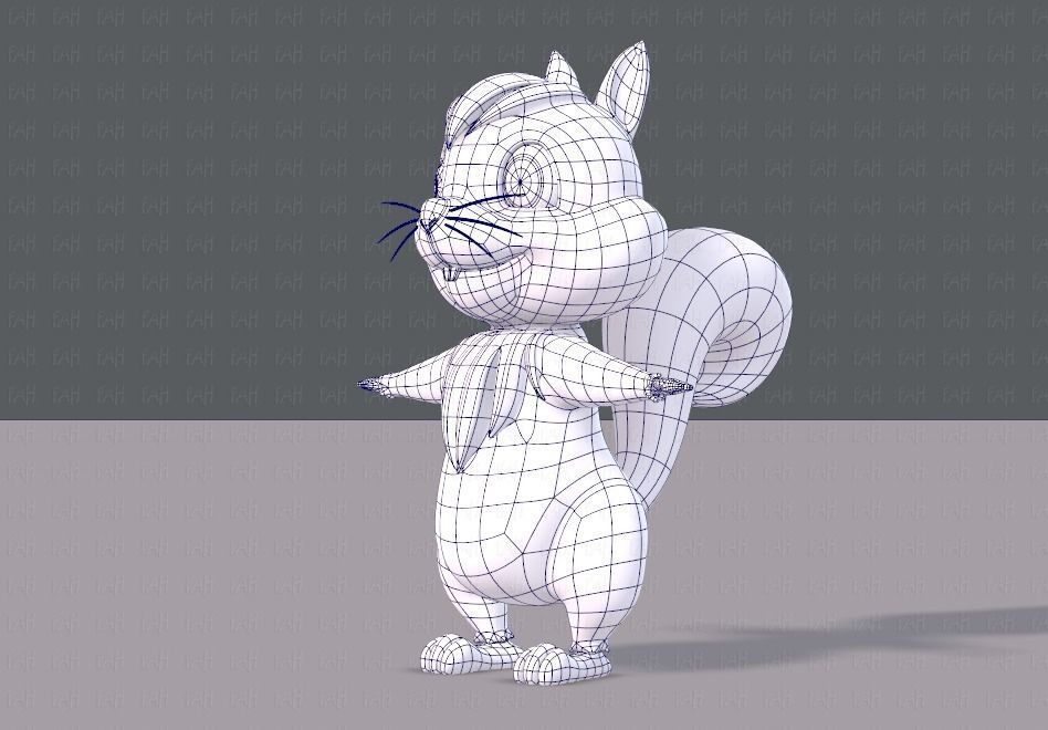 Squirrel V02 Low-poly 3D model_16