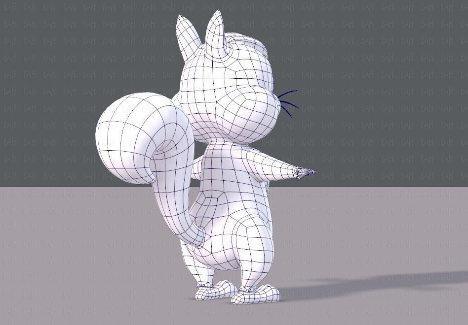 Squirrel V02 Low-poly 3D model_12