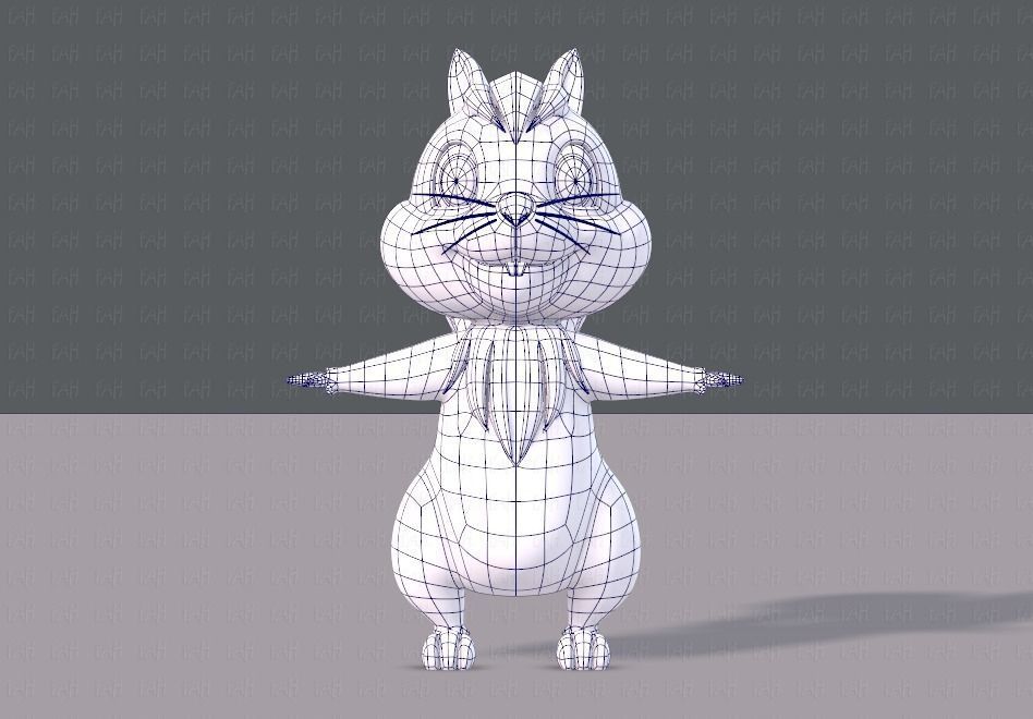 Squirrel V02 Low-poly 3D model_9