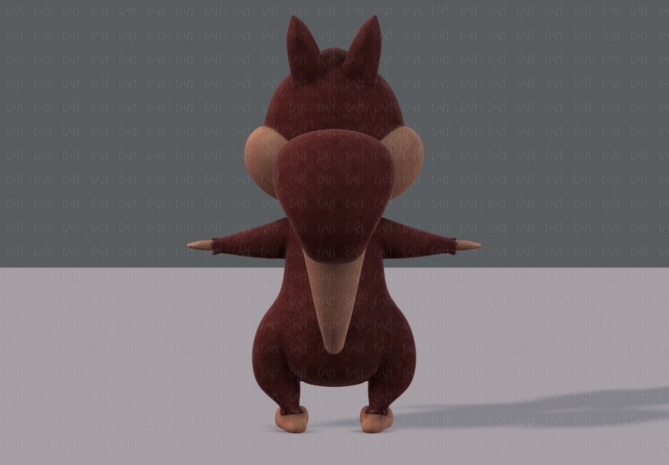 Squirrel V02 Low-poly 3D model_5