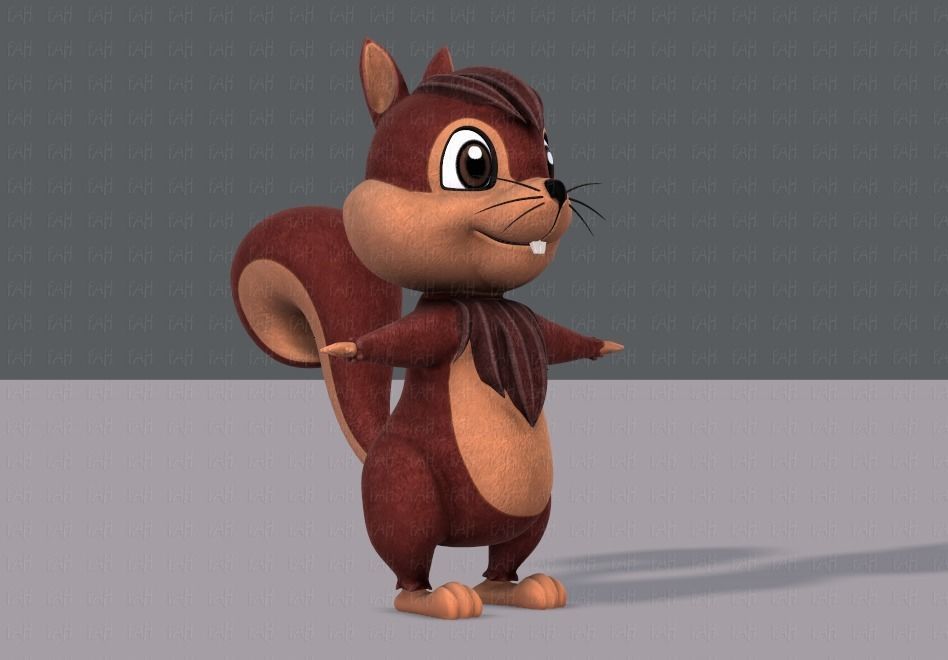 Squirrel V02 Low-poly 3D model_2