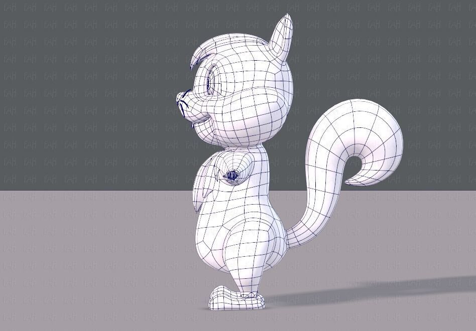 Squirrel V02 Low-poly 3D model_15