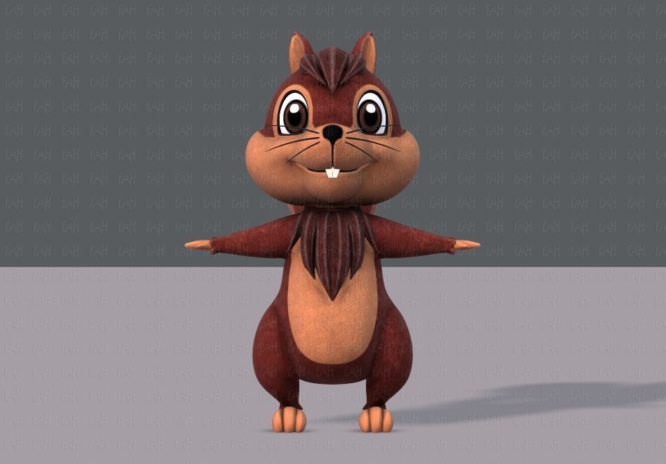 Squirrel V02 Low-poly 3D model_1