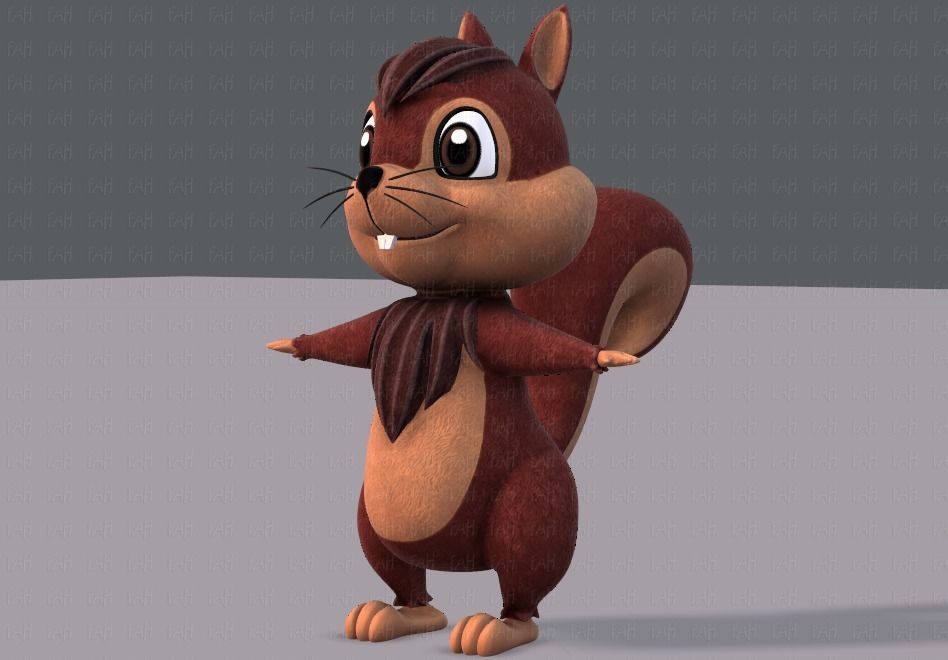 Squirrel V02 Low-poly 3D model_33