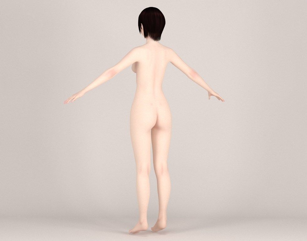  T pose nonrigged model of  Rina in Christmas costume 3D model_18