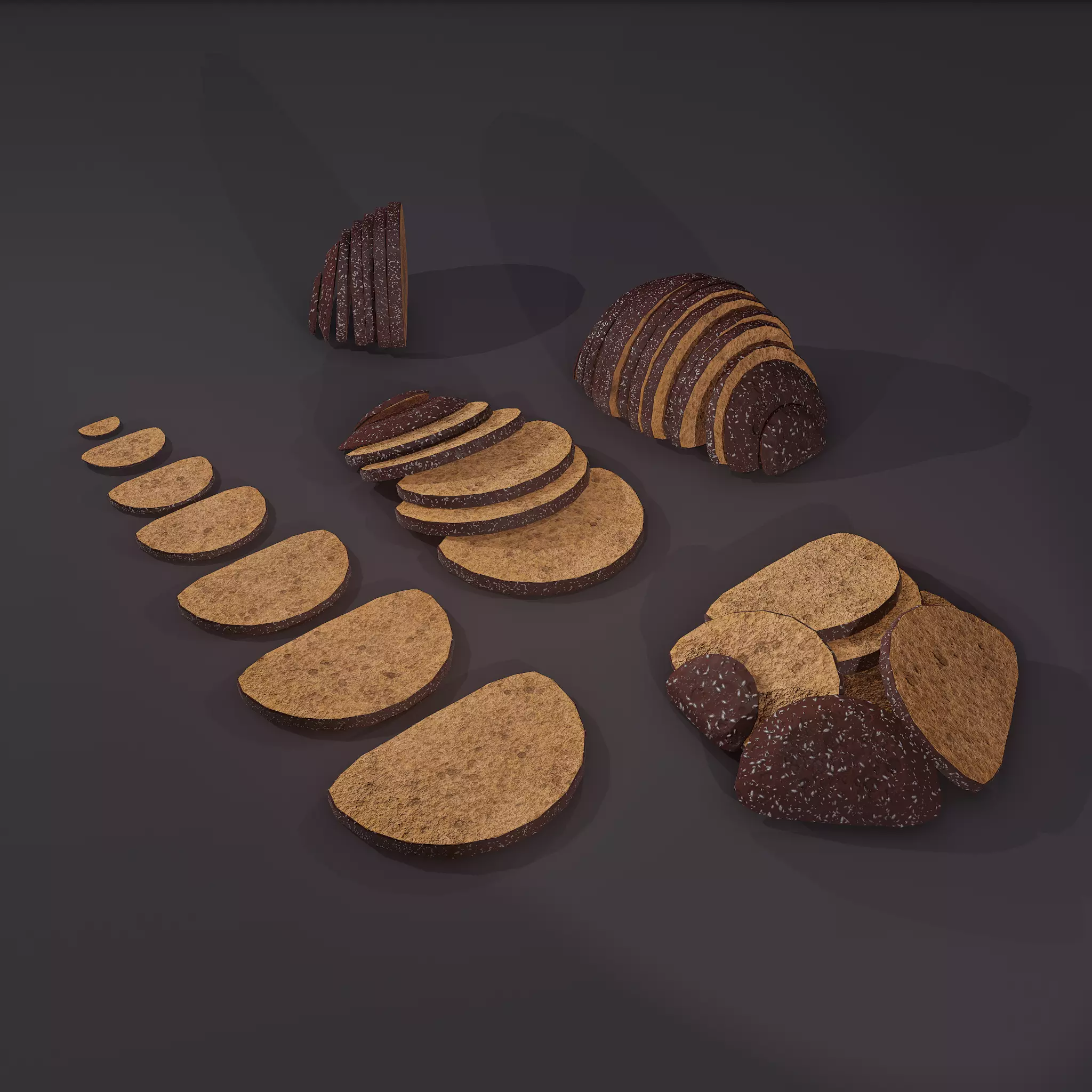 Medieval Rye Sliced Piles Free low-poly 3D model_0
