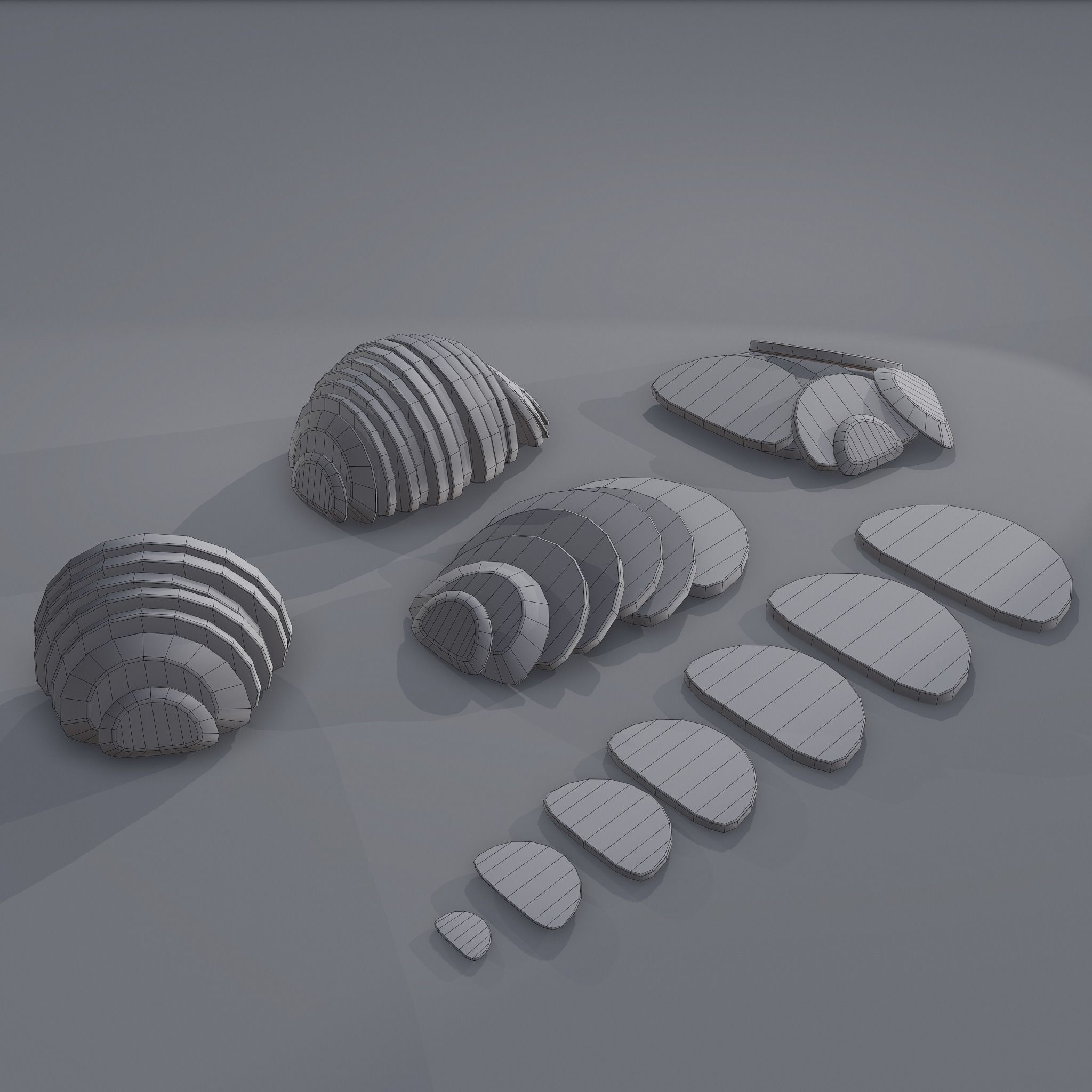 Medieval Rye Sliced Piles Free low-poly 3D model_12