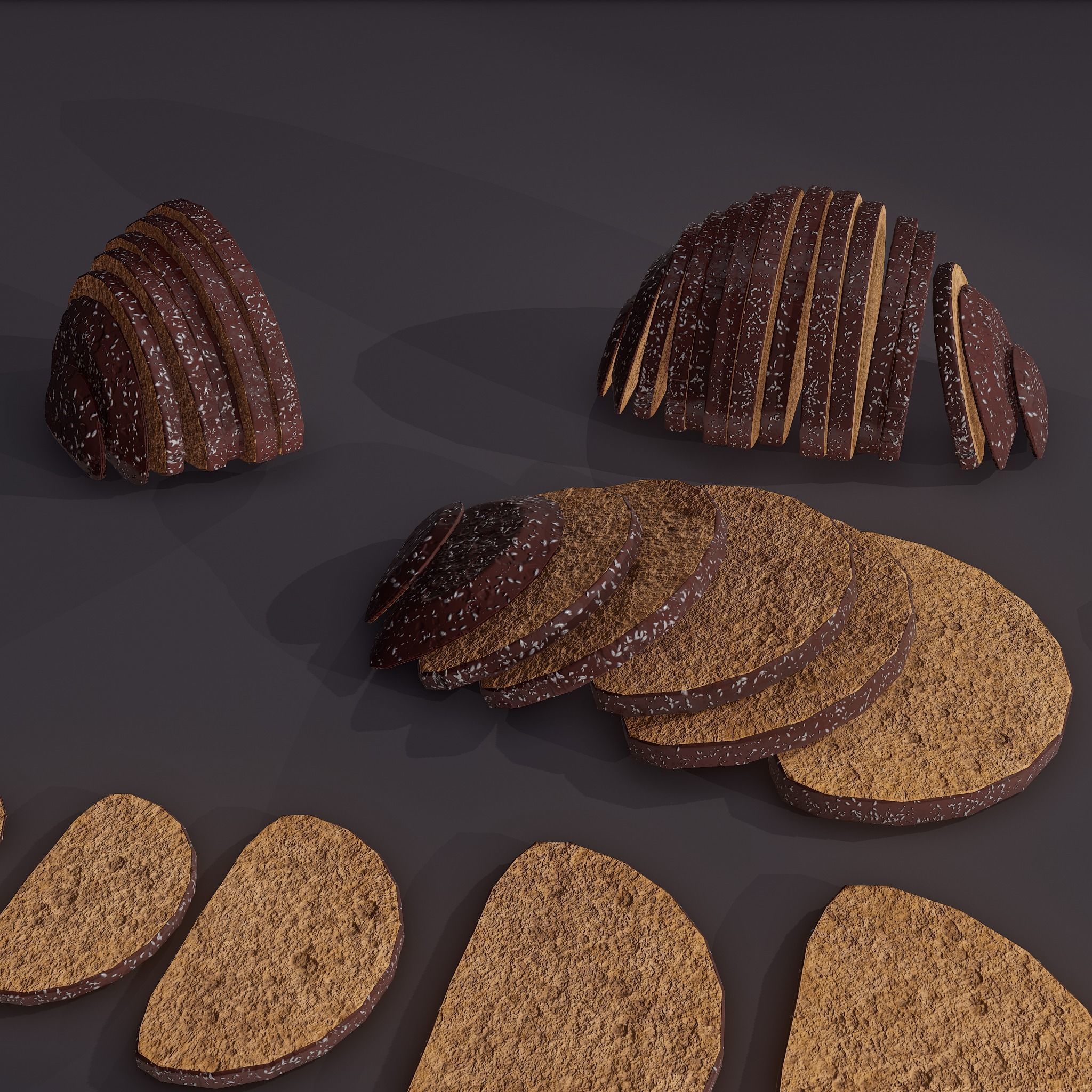 Medieval Rye Sliced Piles Free low-poly 3D model_8