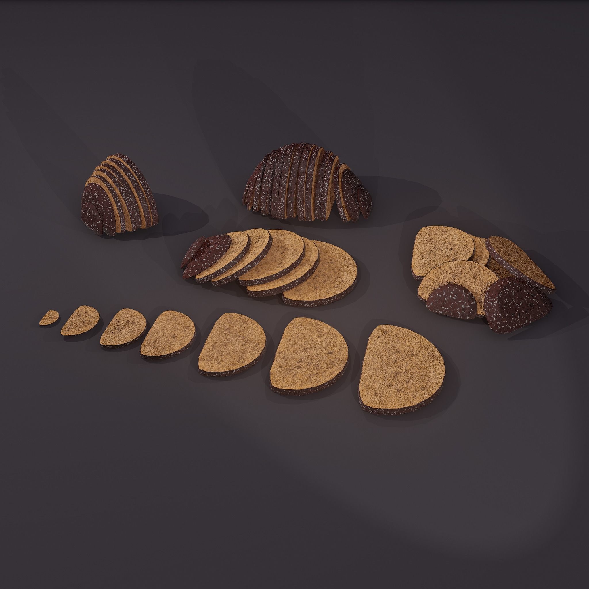 Medieval Rye Sliced Piles Free low-poly 3D model_2