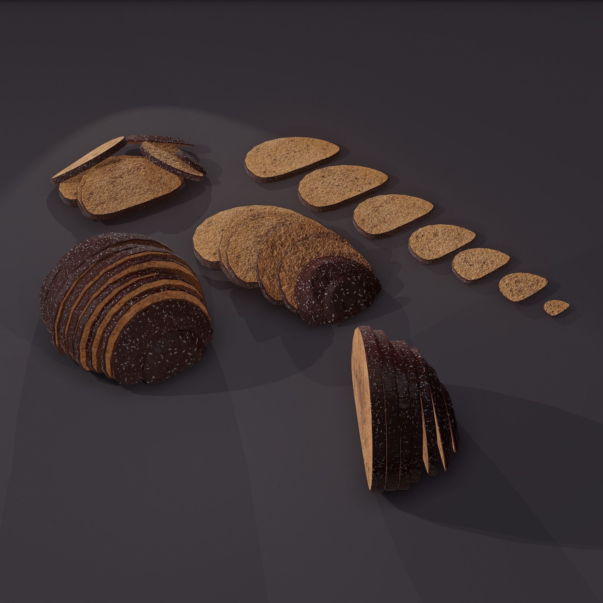 Medieval Rye Sliced Piles Free low-poly 3D model_6